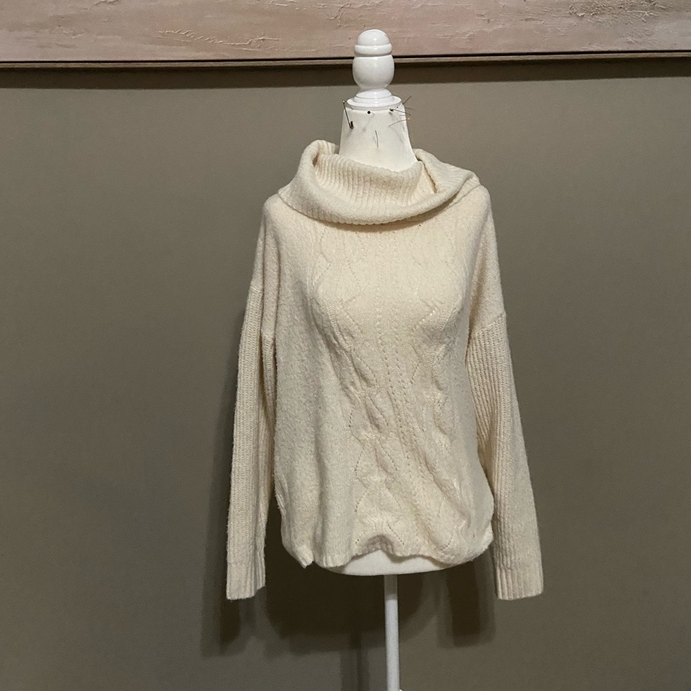 Cream turtleneck sweater
